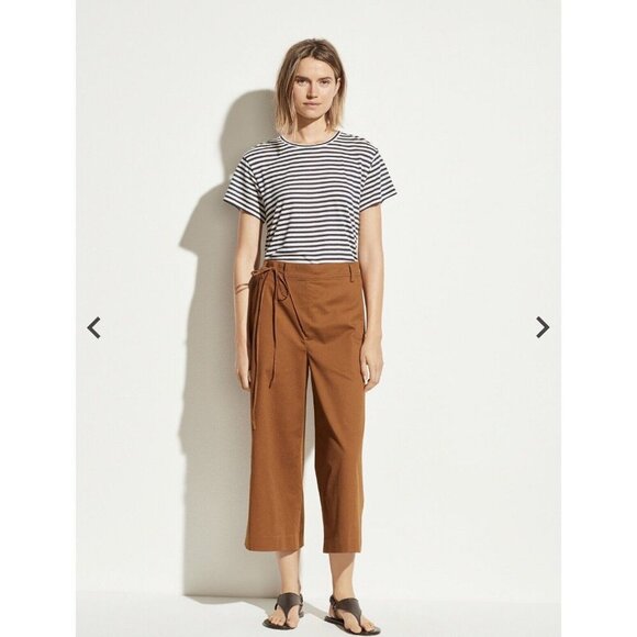 Vince Tie Waist Culotte Size 12 Color Teakwood New $265 - Picture 4 of 16